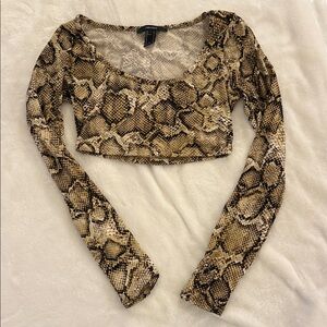 Forever 21 Snake Pattern Crop Top